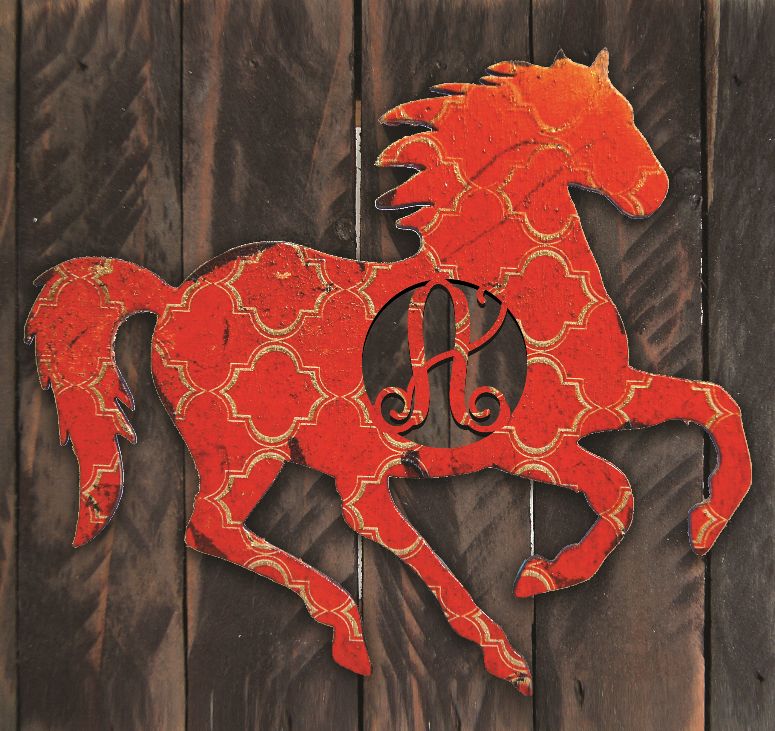 Amonogramartunlimited Western Vintage Stallion Rustic Single