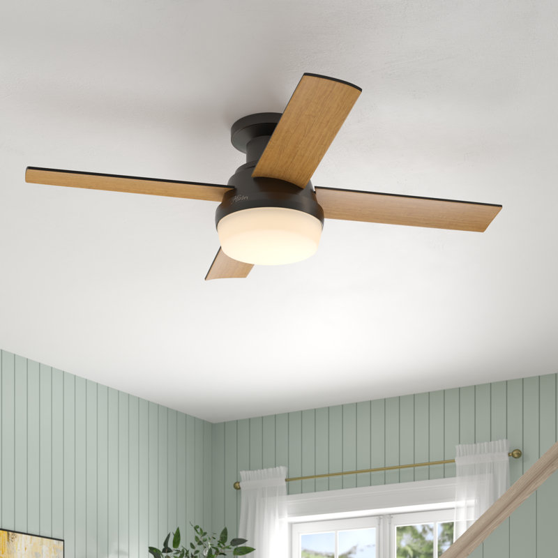 Hunter Fan 52" Dempsey 4 - Blade LED Flush Mount Ceiling ...