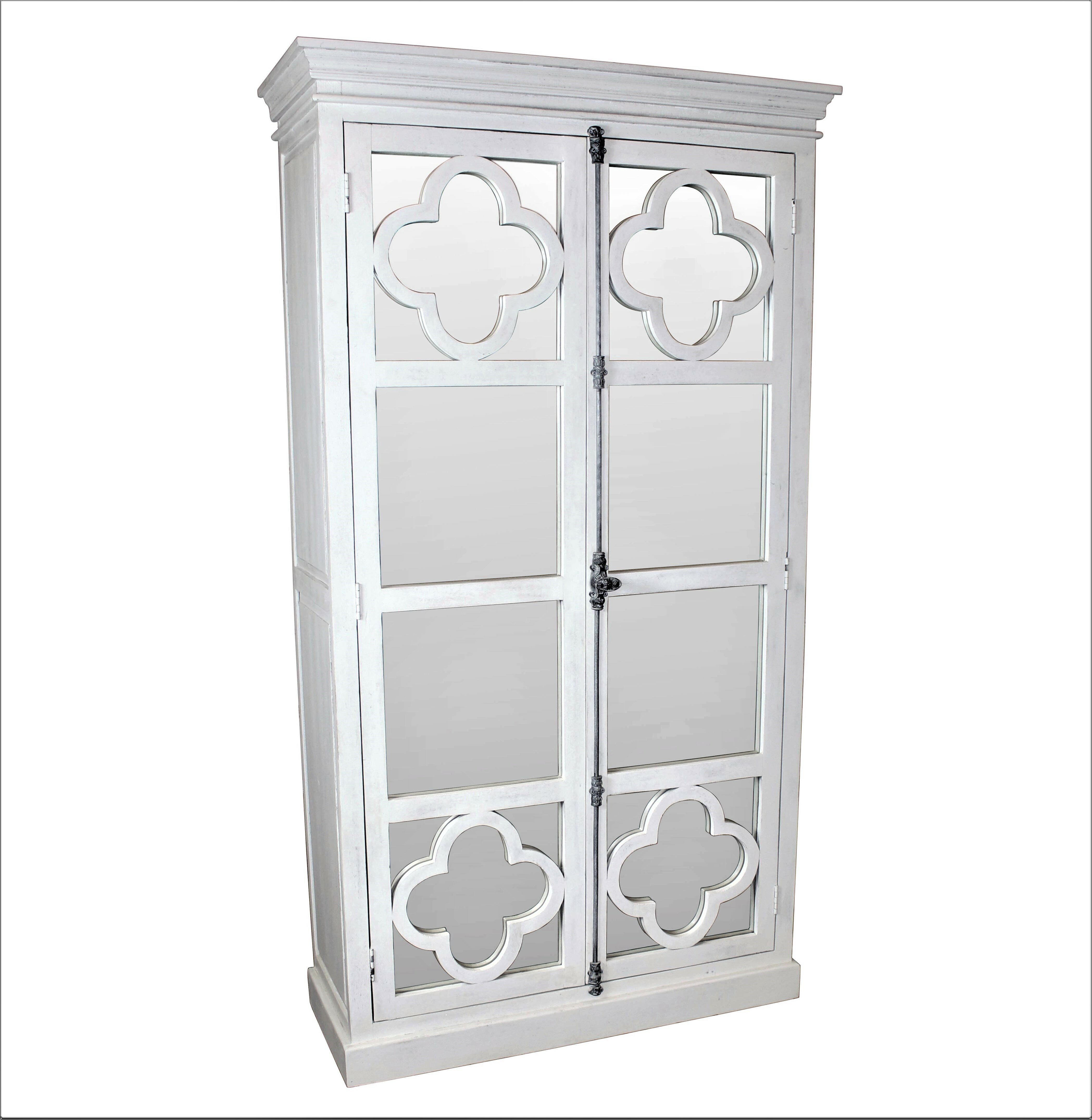 One Allium Way Gorlest Quatrefoil China Cabinet Wayfair