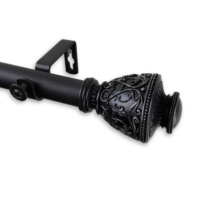 Astoria Grand Dewitt Single Curtain Rod Finish Black Size 120 Inch