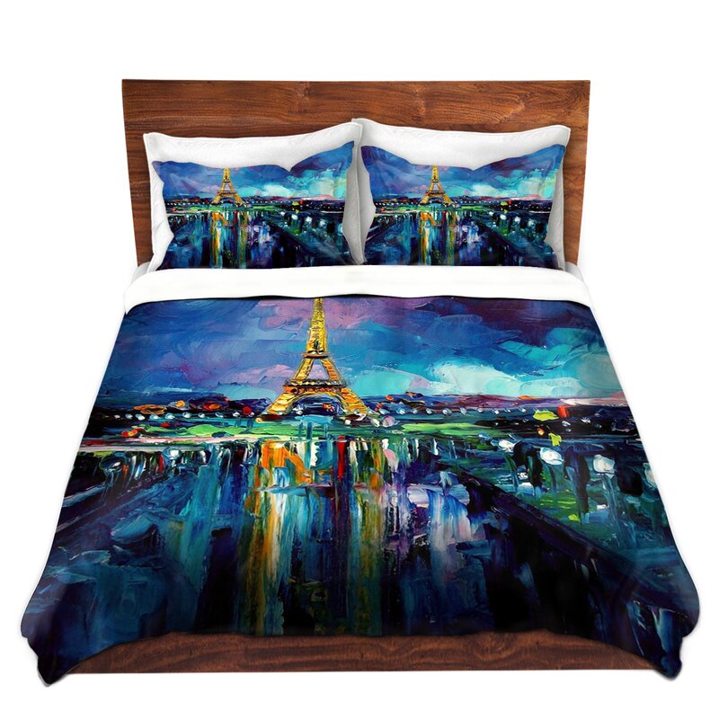 Dianochedesigns Parisian Night Eiffel Tower Duvet Cover Set Wayfair