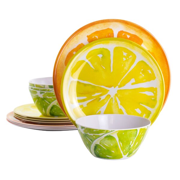 Citrus Ceramic Serving Tri-Plate 