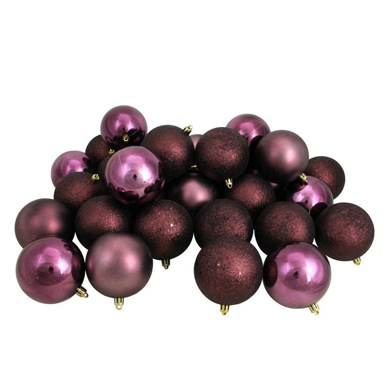 Northlight 32ct Blush Pink Shatterproof 4-Finish Christmas ...