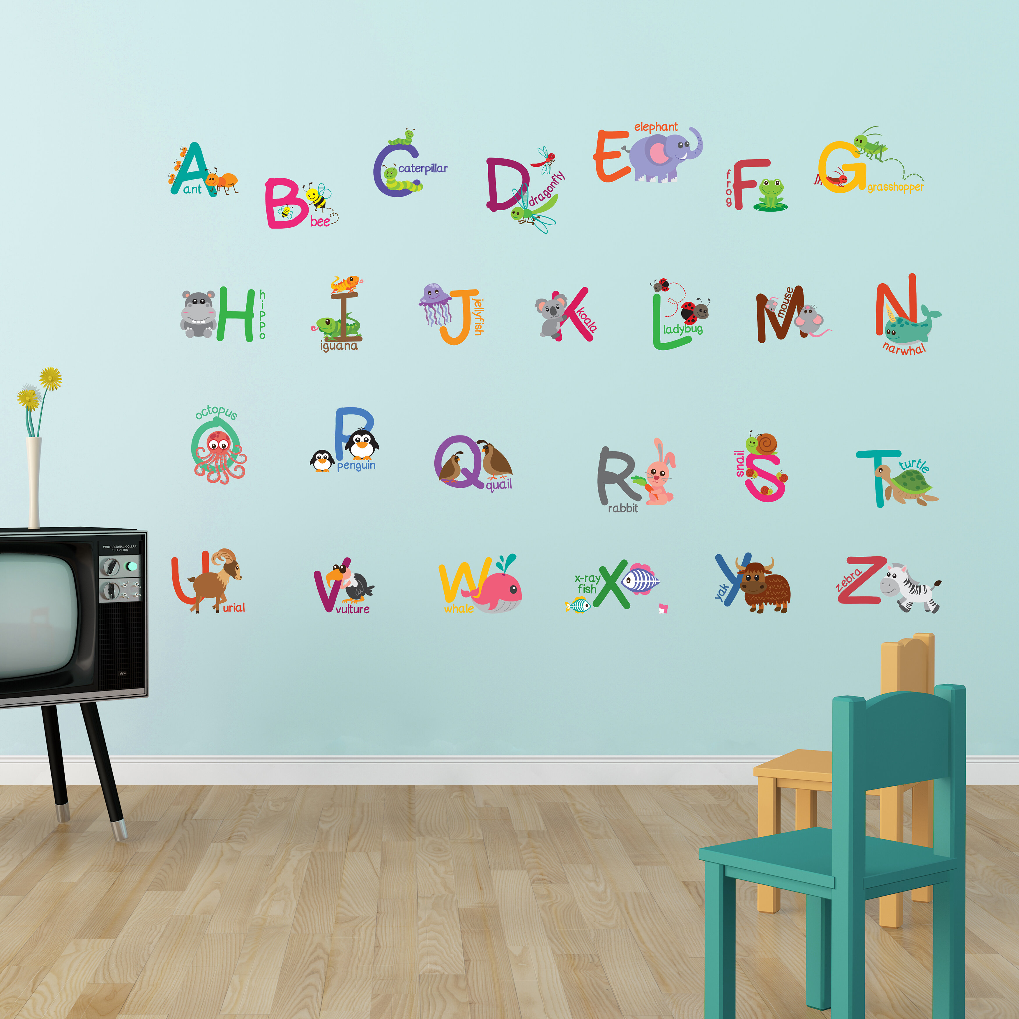 Ebern Designs Fauna Animal Alphabet Wall Decal & Reviews | Wayfair