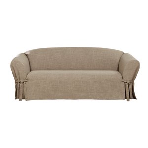 Textured Linen Box Cushion Sofa Slipcover