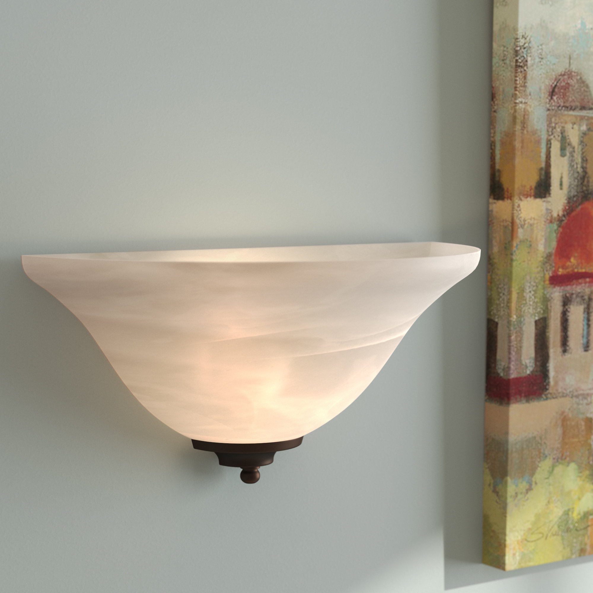 Charlton Home Ellis 1 Light Half Wall Sconce Reviews Wayfair Charlton Home Ellis 1 Light Half Wall