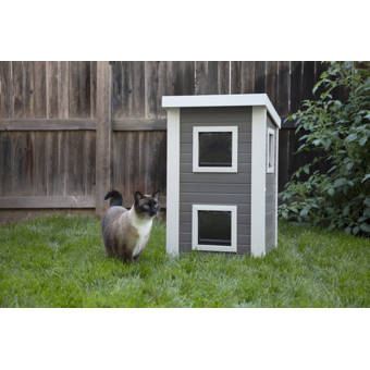 Tucker Murphy Pet Rines Outdoor Cat House With Door Reviews Wayfair