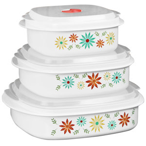 Corelle Coordinates Microwave Cookware 3 Container Food Storage Set
