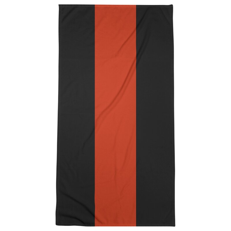 red and black beach towels