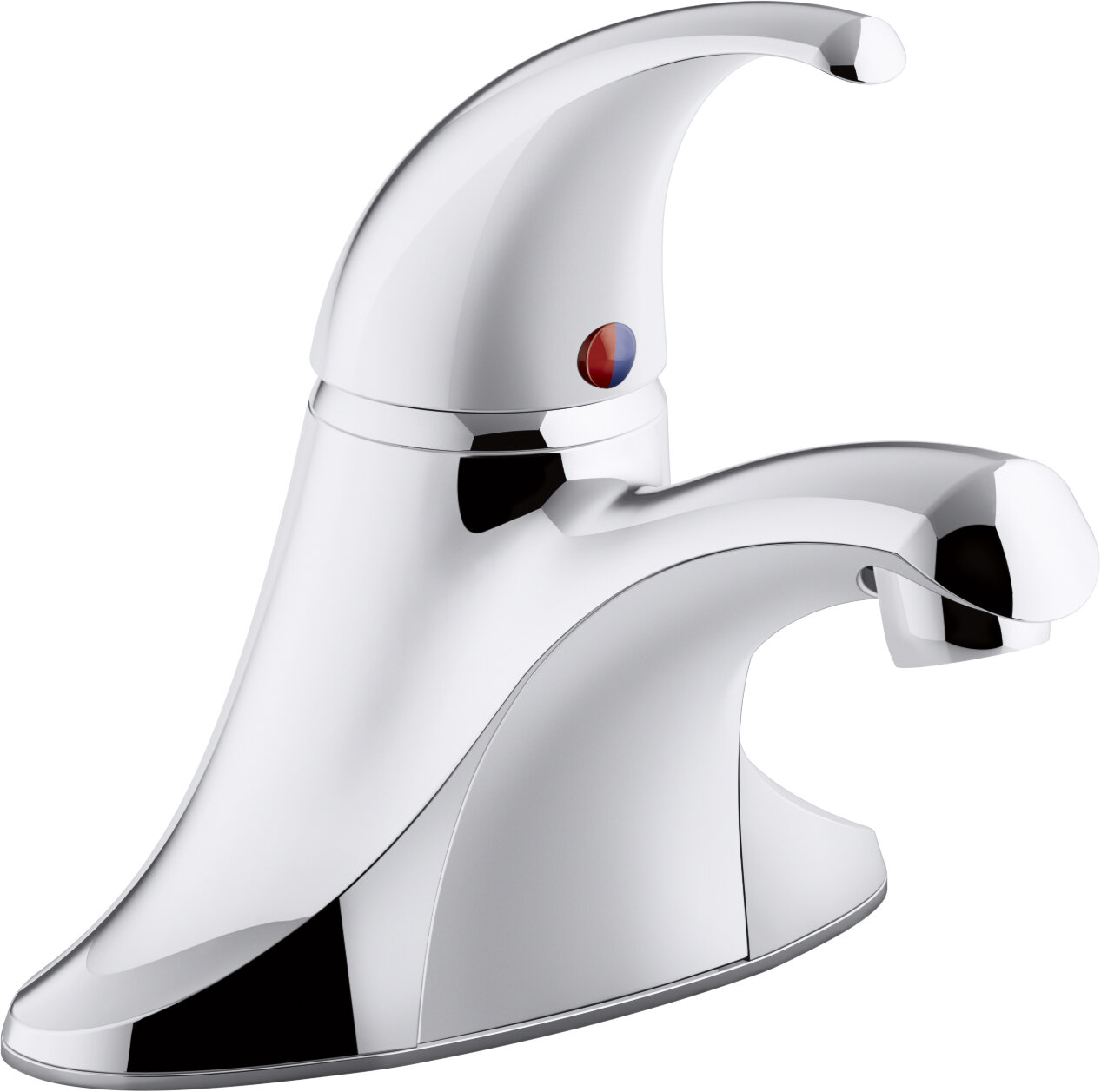 Kohler Coralais Single Handle Centerset Bathroom Sink Faucet With Plastic Pop Up Drain And Lift Rod