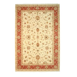 Hand-Knotted Beige Area Rug