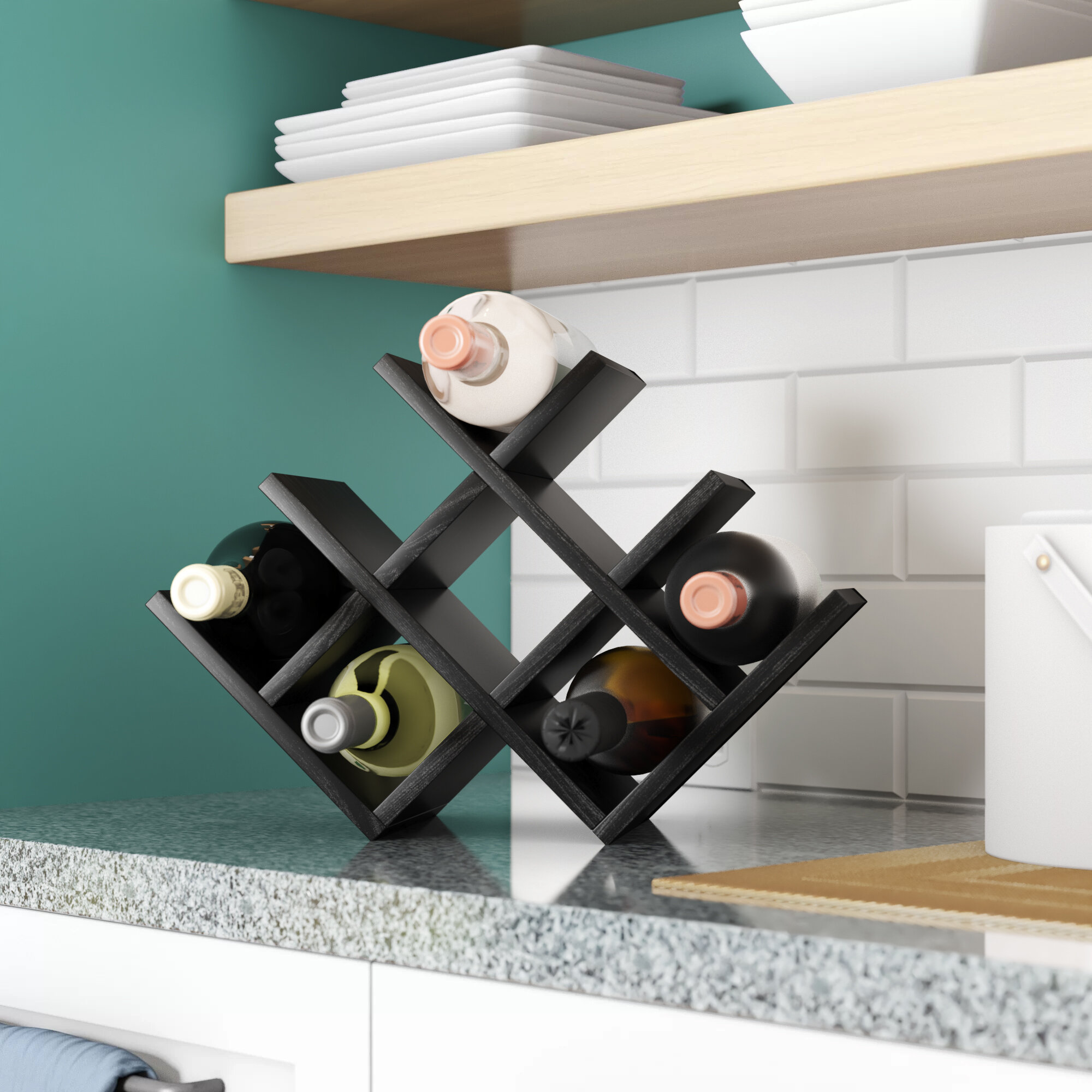 New Kamenstein Contemporary Stylish Butterfly Wine Rack Holds Up to 8 Bottles 