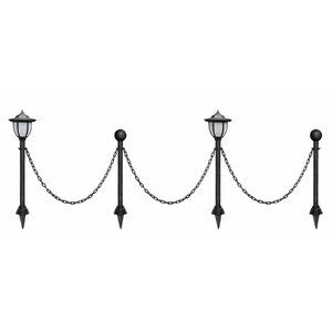 Vintage Chain Guardrail Lamp Post 2-Light LED Set