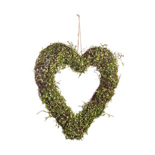 Evergreen Heart 31cm Rattan Wreath (Set Of 2) Image