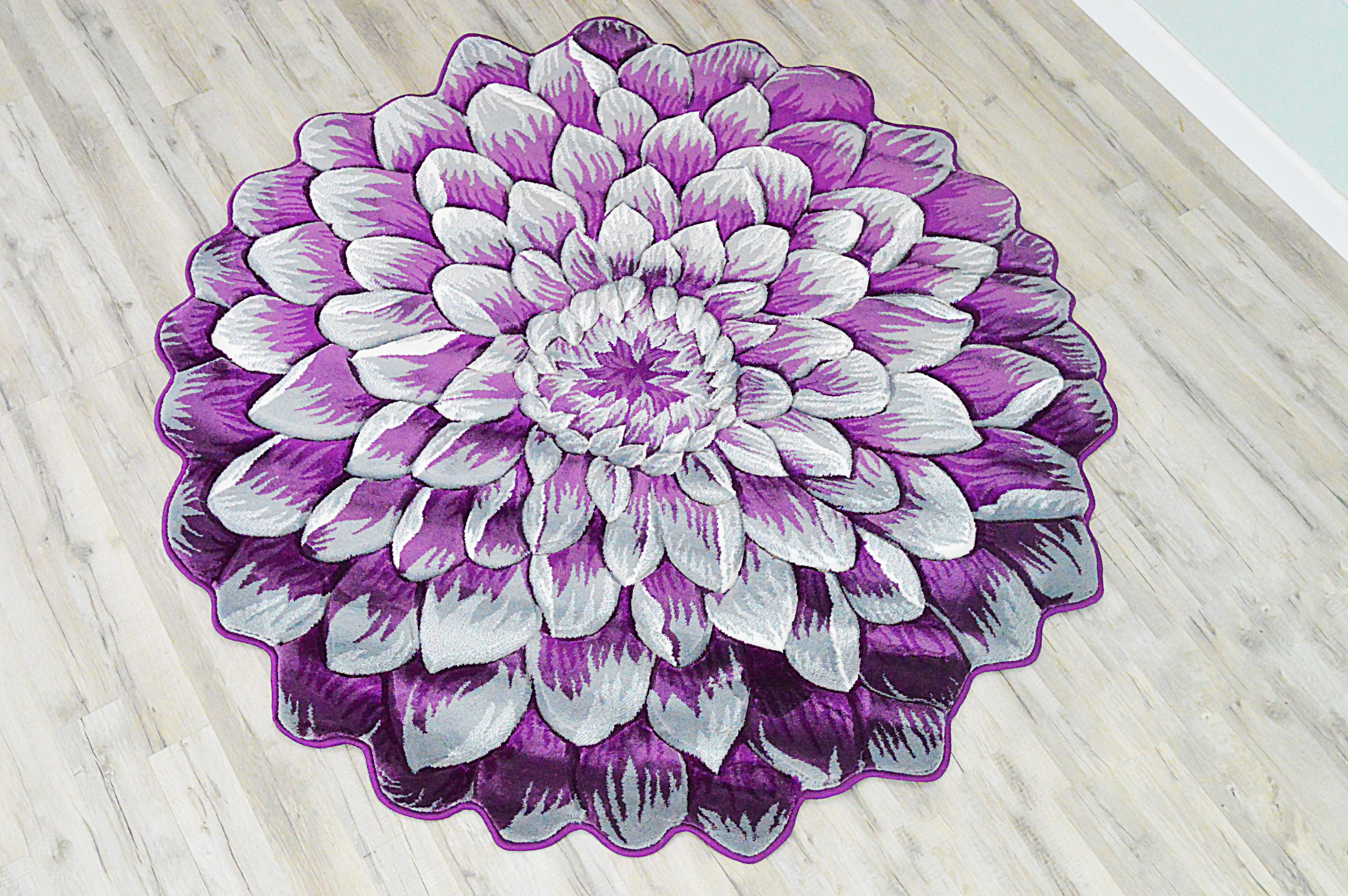 Winston Porter Viens Flowers 3d Effect Rose Botanical Purple Area Rug Reviews Wayfair Ca