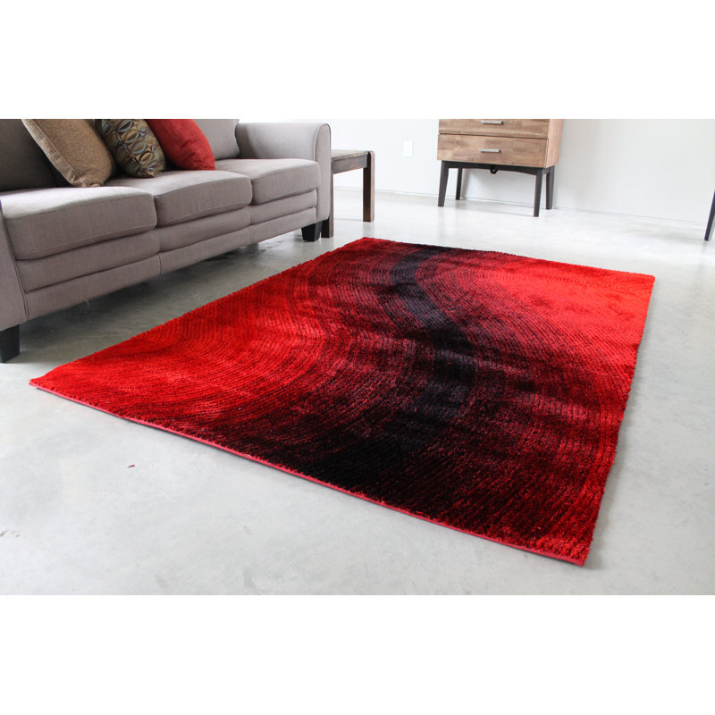 Orren Ellis Feitoza Red Black Area Rug Reviews Wayfair Orren Ellis Feitoza Red Black Area Rug