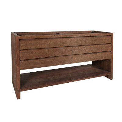 Carstens 60" Double Vanity Base Only Foundry Select Base Finish: Brown Reclaimed Wood