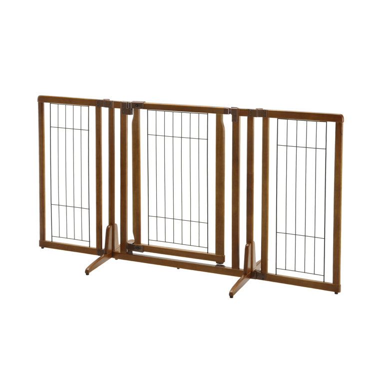 richell deluxe freestanding pet gate with door medium