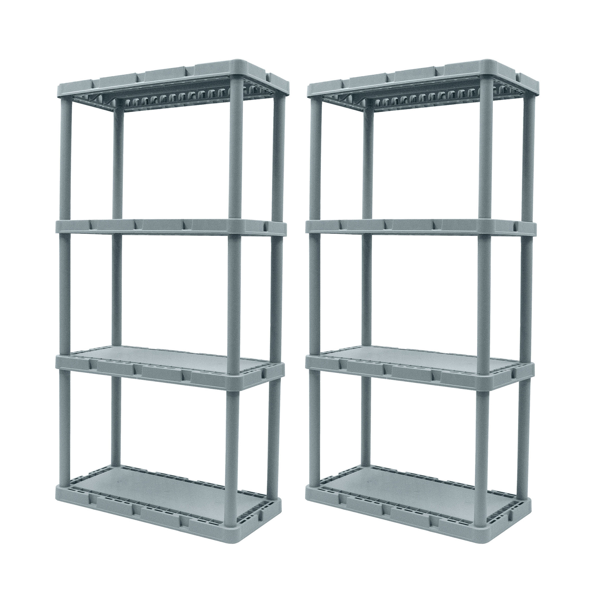 Gracious Living Knect A Shelf 4 Tier Light Duty Storage Shelving System 2 Pack Wayfair 4239