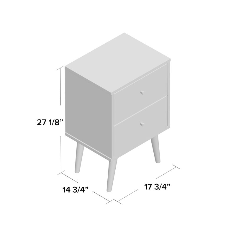 Hashtag Home Allegra 2 Drawer Nightstand Reviews Wayfair