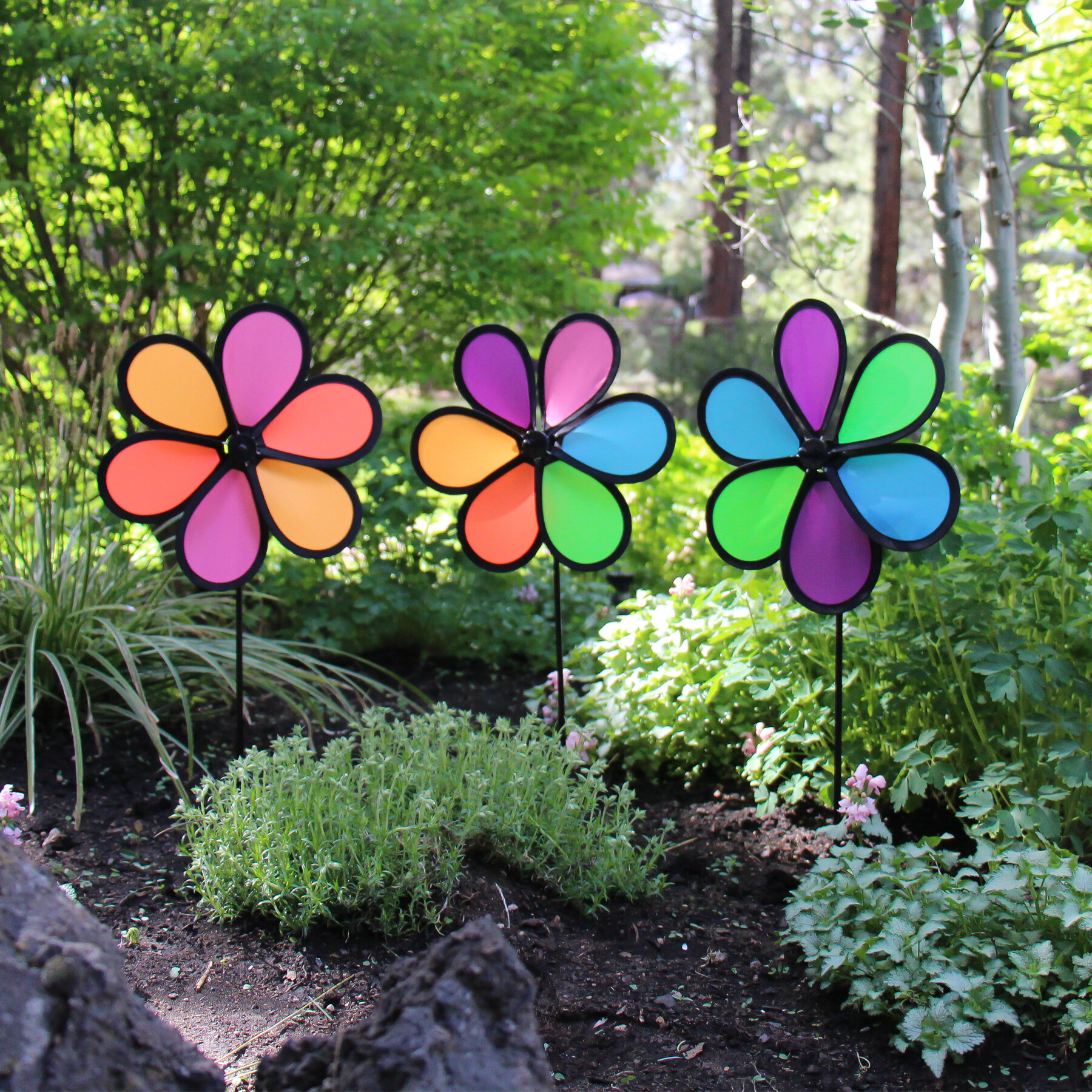 Wind Generator 24er Display Flowers Connector Wind Wheel Mini Deco Colourful New