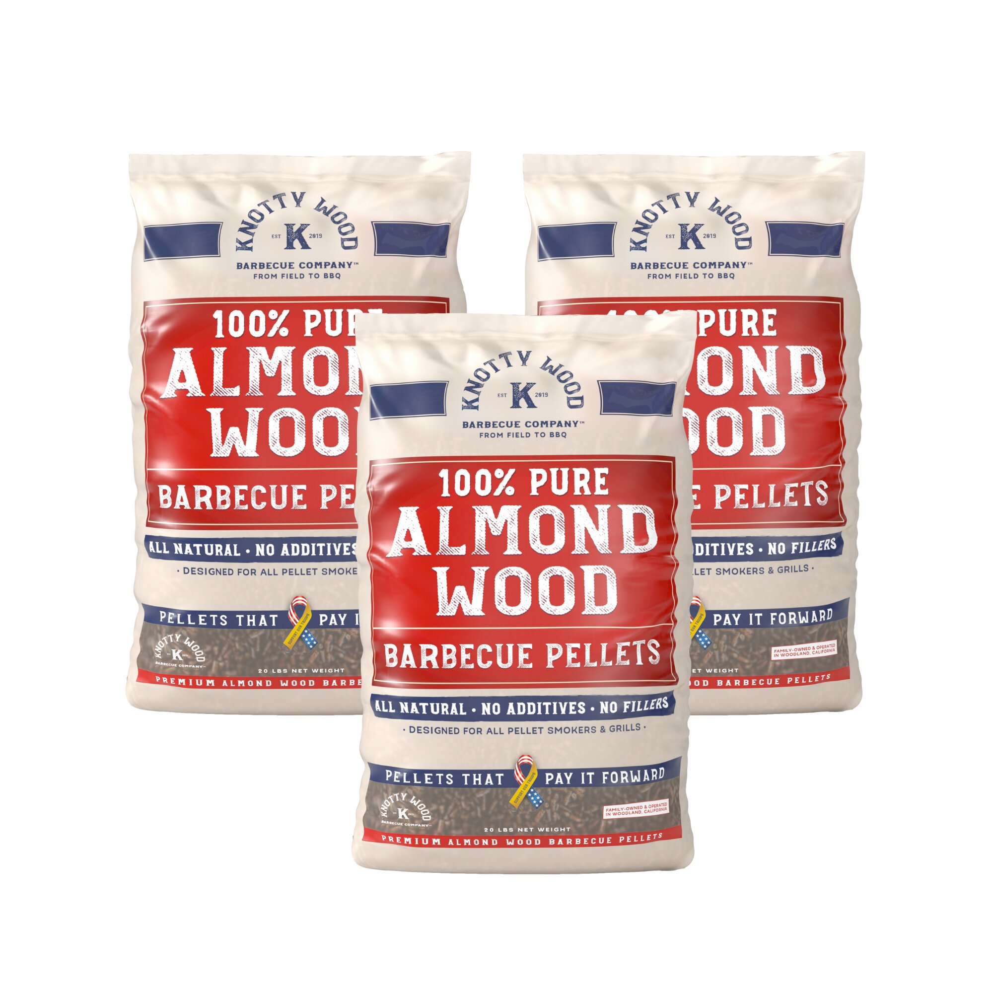 100% Pure Almond Wood Barbecue Grilling Pellets 40 lbs 