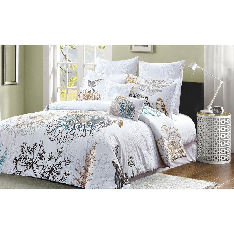 Winston Porter Ali Reversible Floral Cotton 7 Piece Comforter Set Reviews Wayfair Offer does not apply to gift cards or taxes and cannot be applied toward prior sales. ali reversible floral cotton 7 piece comforter set