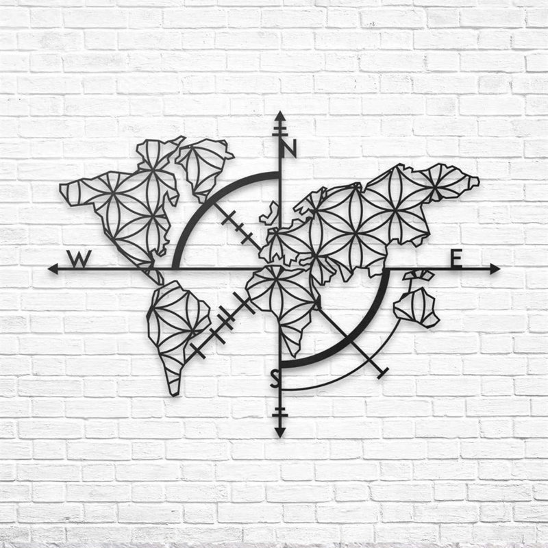 Breakwater Bay Metal World Map Wall Decor Wayfair