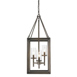 Coxsackie 3-Light Glass Shade Foyer Pendant