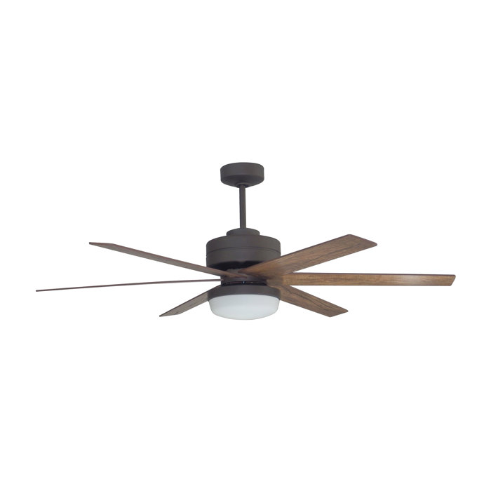 54 Brack Dual Mount 6 Blade Ceiling Fan With Remote Light Kit Included