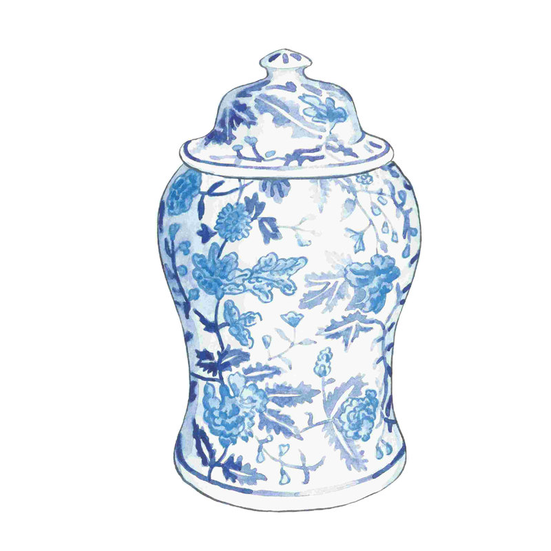 Ginger Jar VI On White Size: 36" H x 36" W  , Format: Wrapped Canvas, Mat Included: No