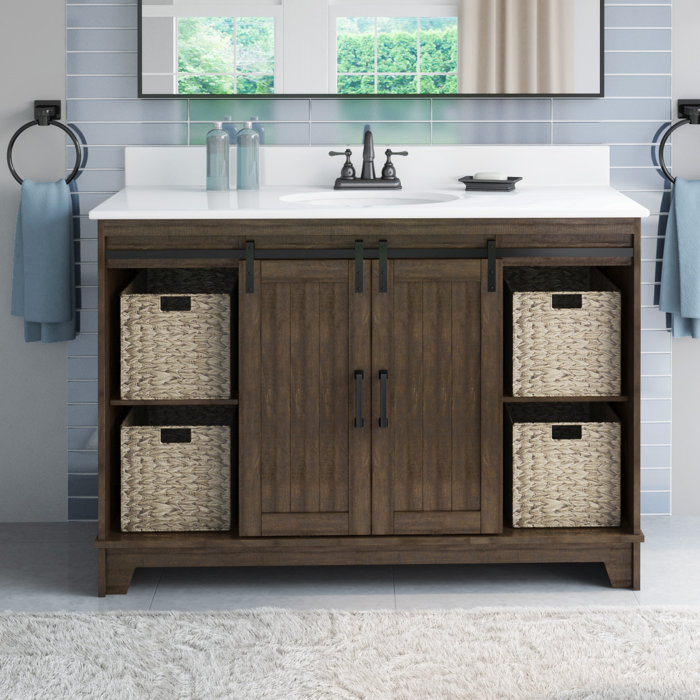 Trogdon Sliding Barn Door 49 Single Bathroom Vanity Set Trogdon Sliding Barn Door 49 Single Bathroom Vanity Set