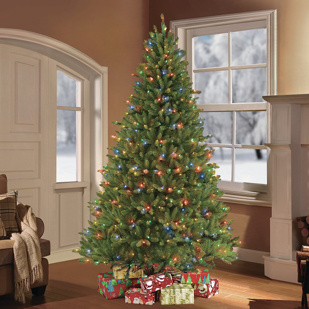 Puleo International 75 Ft Fraser Fir Artificial Christmas Tree With 750 Clear Multi Colored LED UL Listed Lights Puleo International 75 Ft Fraser Fir Artificial Christmas Tree With 750 Clear Multi Colored LED UL Listed Lights