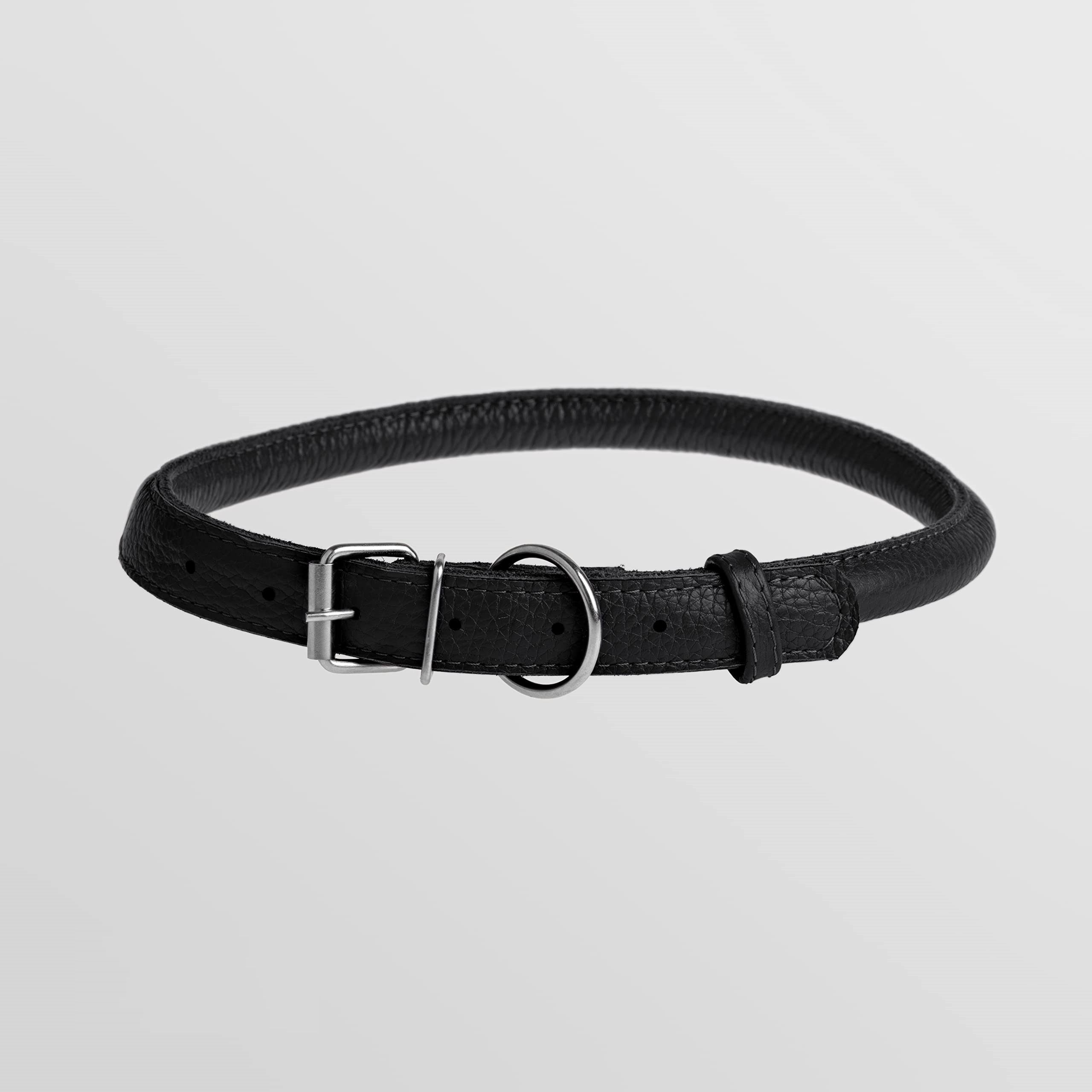 rolled leather cat collar