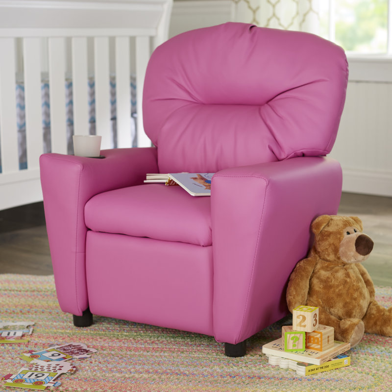 Zoomie Kids Blevins Kids Recliner And Ottoman With Cup Holder