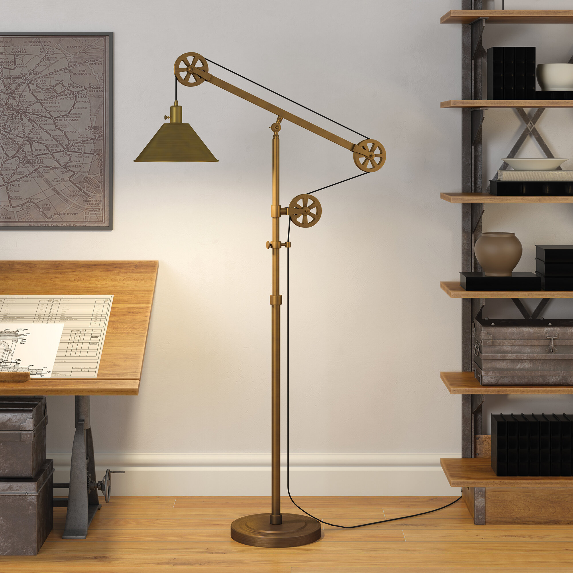 floor lamp with reading lamp