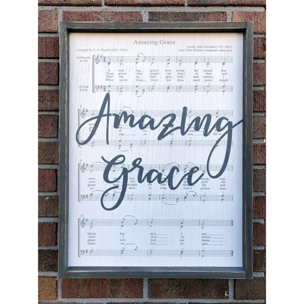 Winston Porter Amazing Grace Sheet Music Design Wood Sign Plaque