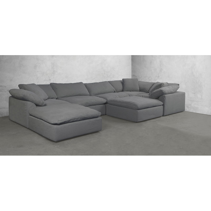 Latitude Run Sunset Trading Cloud Puff Slipcovered 7 Piece Modular Sectional Wayfair
