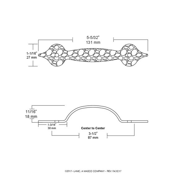2-Pack Liberty P93000L-BL-U Front Mount Hammercraft Cabinet Hardware Handle Pull