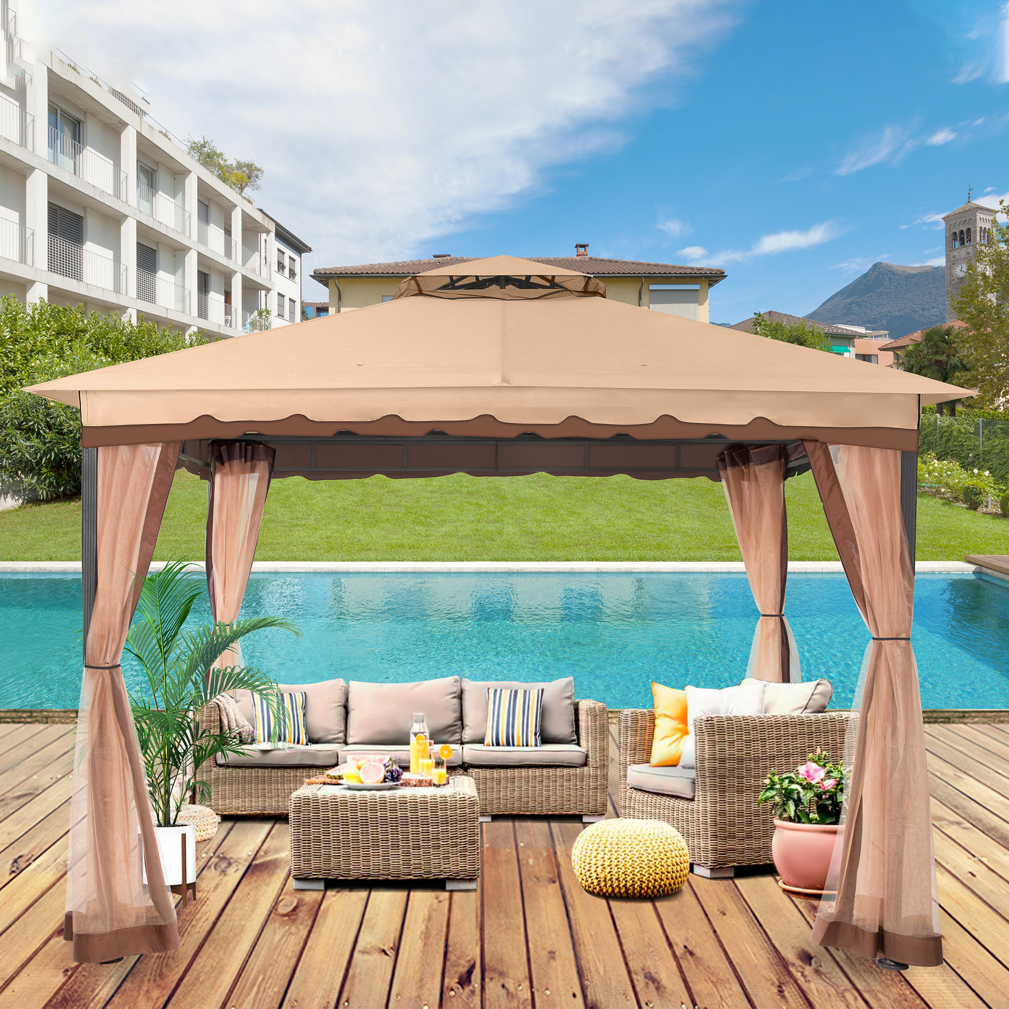 FAB BASED 13 Ft. W x 10 Ft. D Steel Patio Gazebo Wayfair