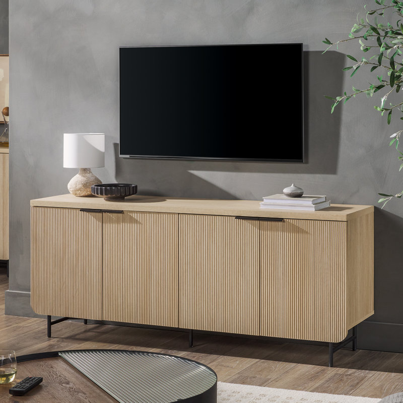 Ludlow Reeded 4-Door Sideboard Color: Coastal Oak