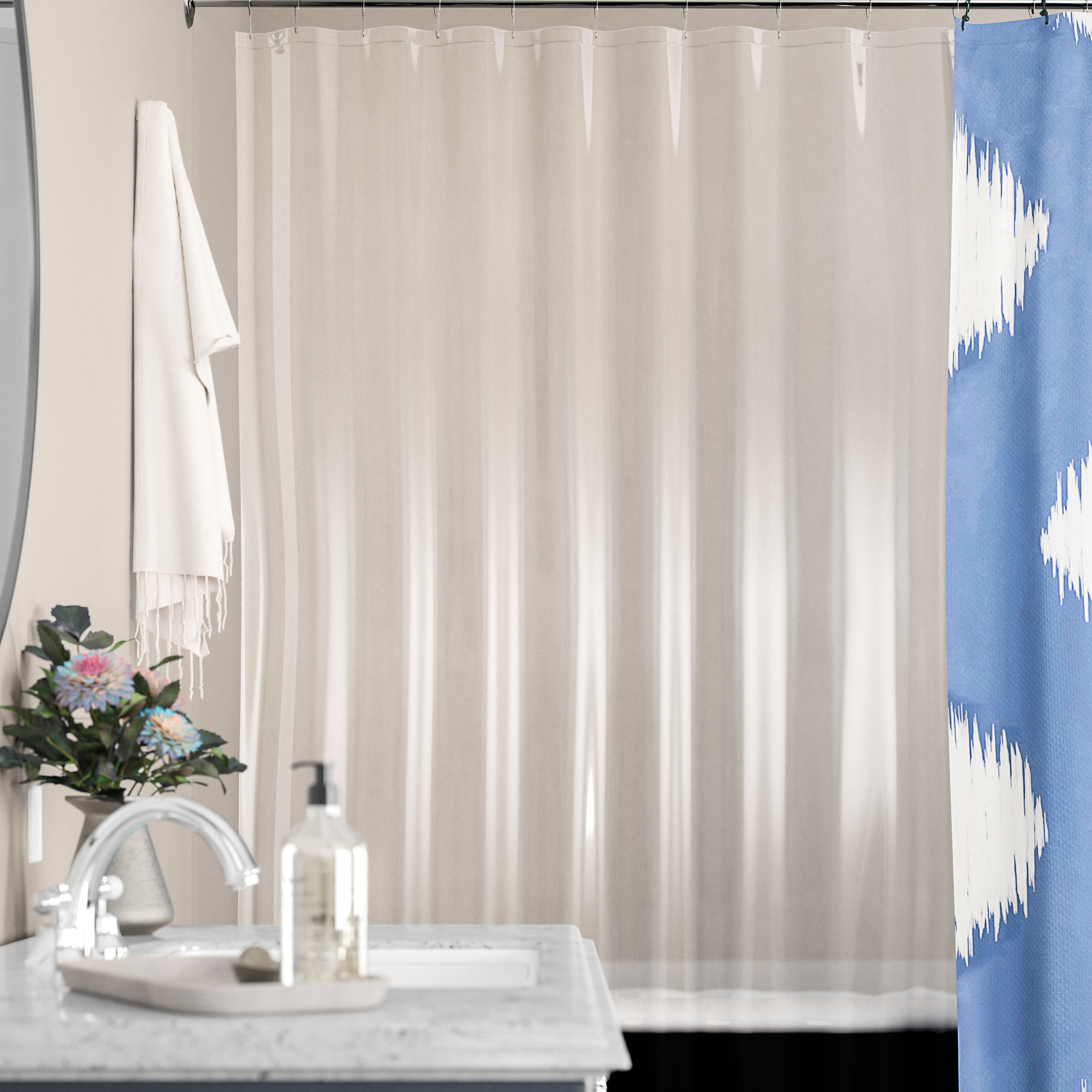 Symple Stuff Vinyl Solid Color Single Shower Curtain Reviews