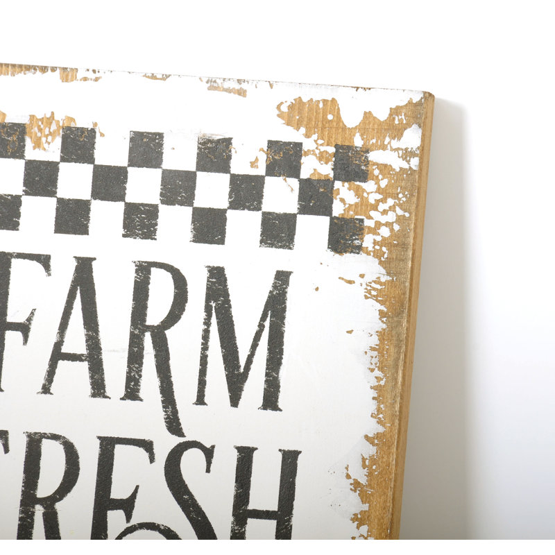 Rosalind Wheeler Farm Fresh Country Sign Wall Decor Wayfair