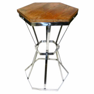 Blaize Octagonal Steel And Wooden End Table by Gracie Oaks Cool