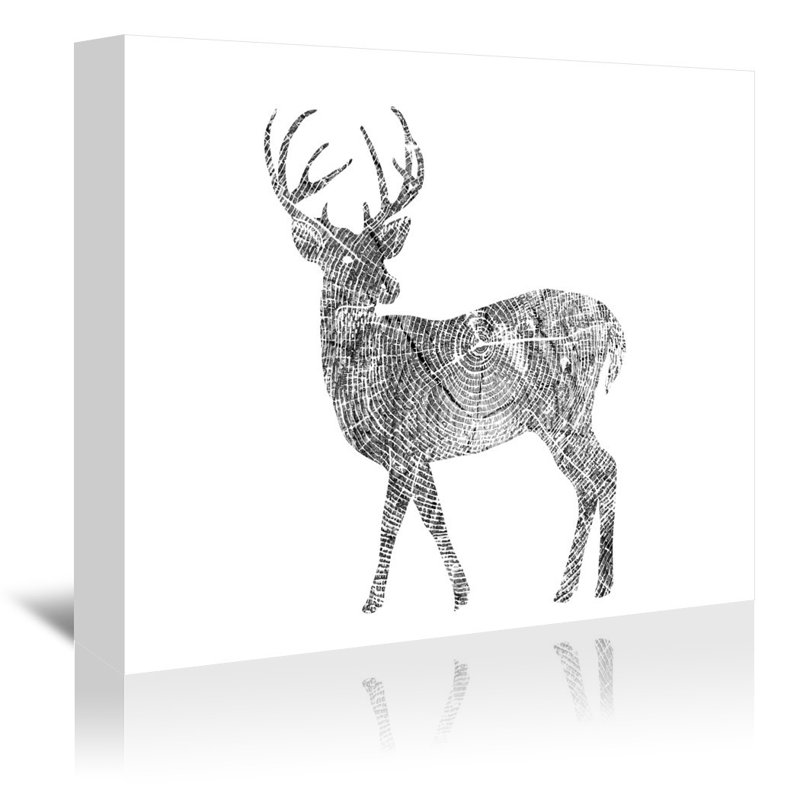 East Urban Home Deer Graphic Art On Wrapped Canvas Wayfair