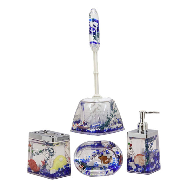 Breakwater Bay Bernardi Nautical Coastal Pearls Shells Liquid 3d Floating Motion Bathroom Accessory Set Reviews Wayfair