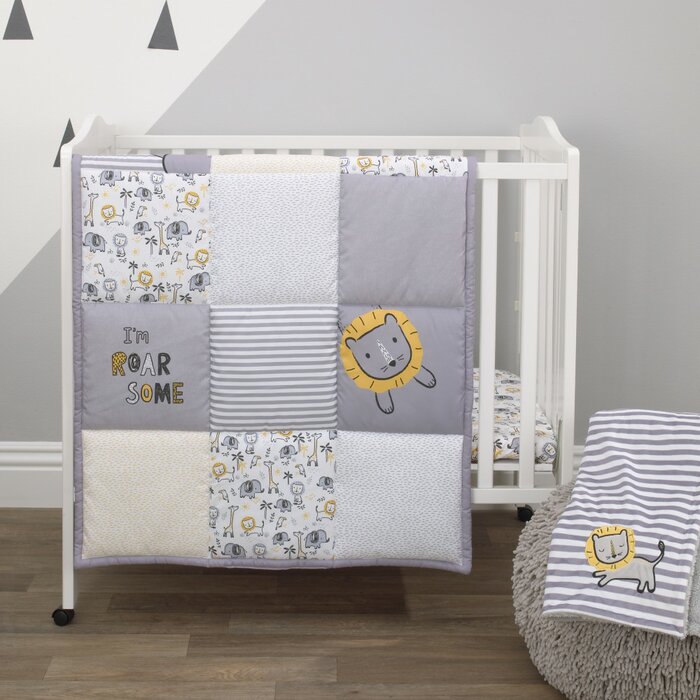 Isabelle Max Vergas Lion Nursery 3 Piece Crib Bedding Set