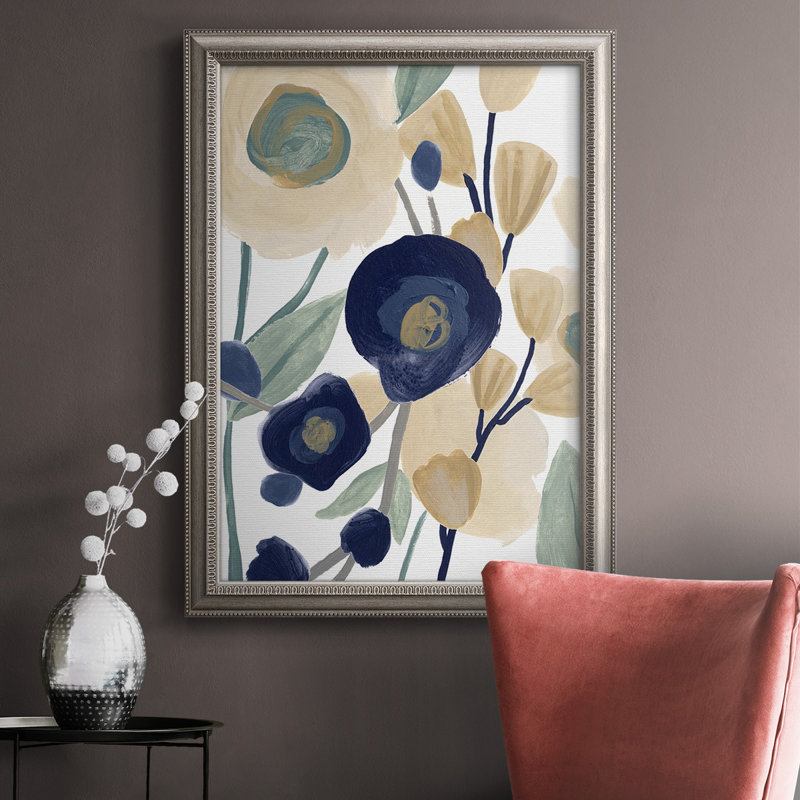 Blue Poppy Cascade II - Picture Frame Print on Canvas Size: 36" H x 24" W x 2.5" D