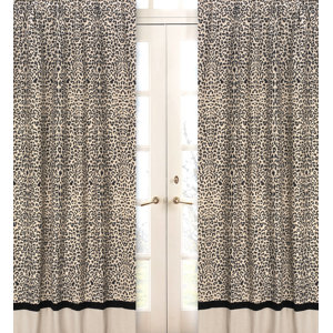 Safari Animal print Semi-Sheer Rod Pocket Curtain Panels (Set of 2)