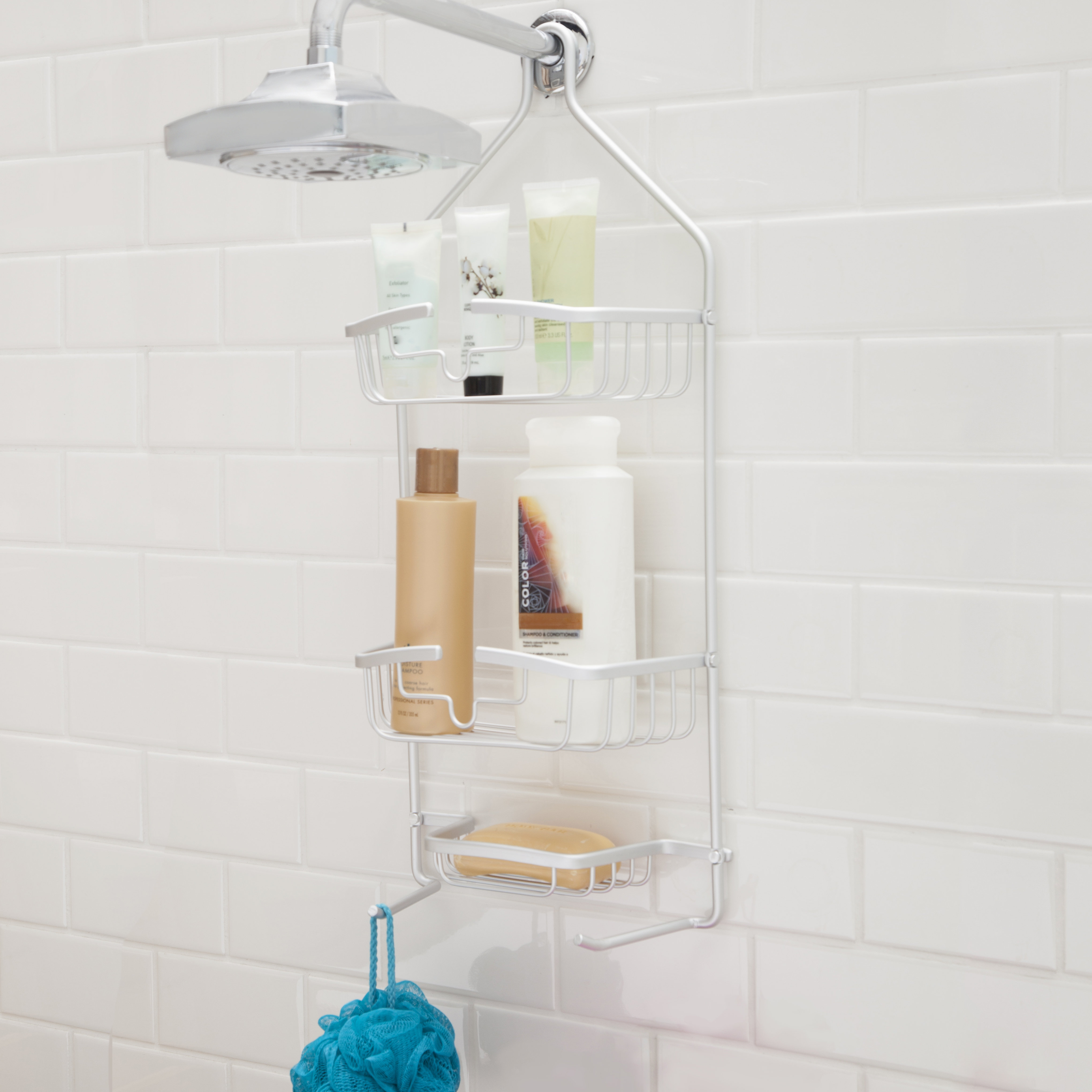 NEW InterDesign Zia Rust Proof Aluminum Bathroom Shower Caddy